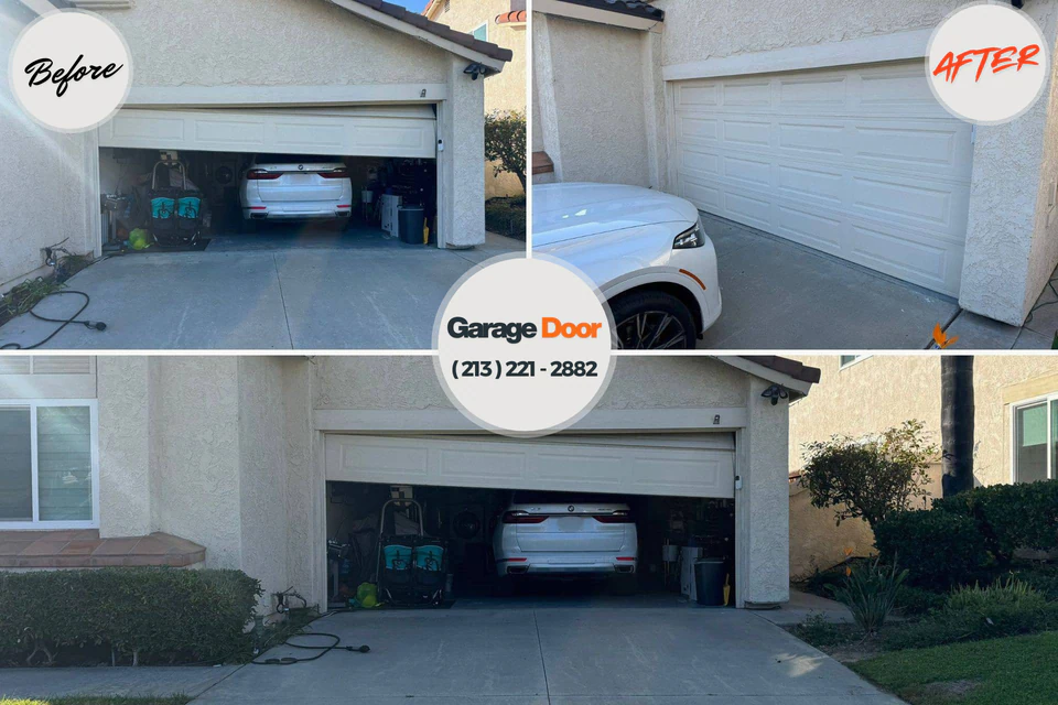 Before and after: garage door repair Tonto Basin, AZ